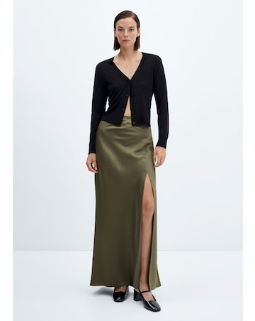 Mango Split Satin Maxi Skirt