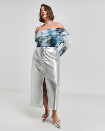 Black Floral Mesh Bardot