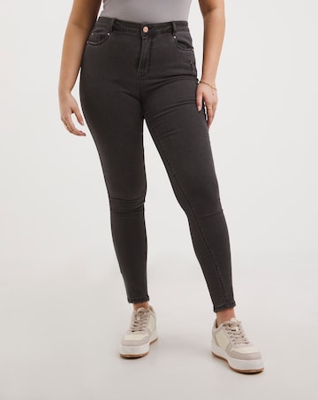 Simply Be Washed Black High Waist Chloe Skinny Jeans
