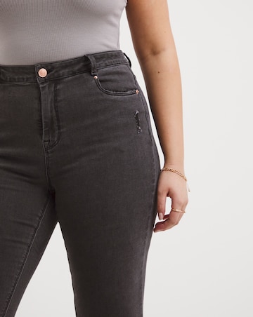 Simply Be Washed Black High Waist Chloe Skinny Jeans