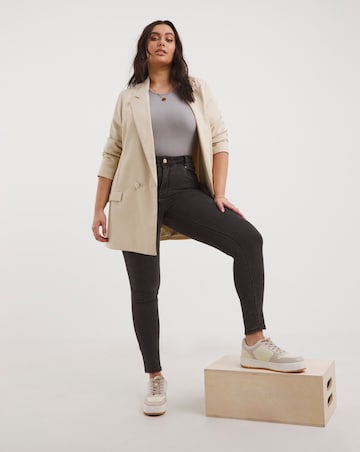 Simply Be Washed Black High Waist Chloe Skinny Jeans