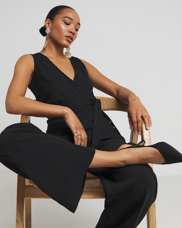 Simply Be Black Belted Wrap Top