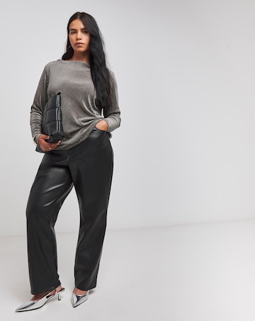 Grey Velour And Diamante Top