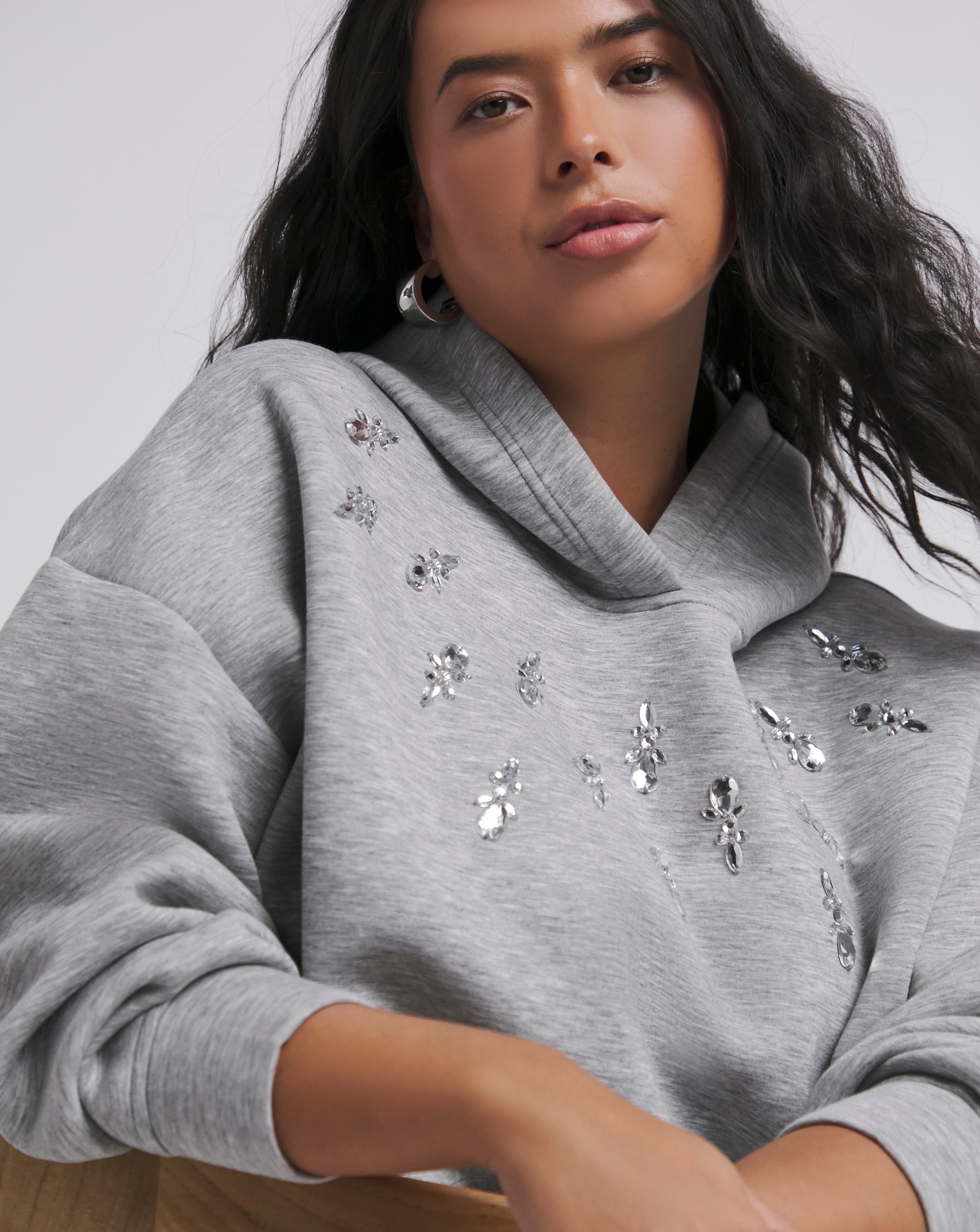 Embellished Luxe Modal Hoodie