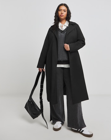 Acid Wash Grey Deep V Neck Sweatshirt