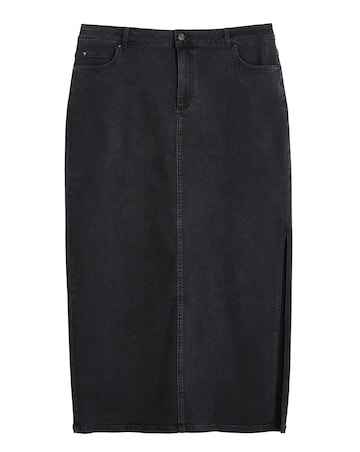 Black Side Split Maxi Skirt
