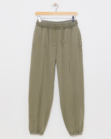 Acid Wash Khaki Seam Detail Joggers