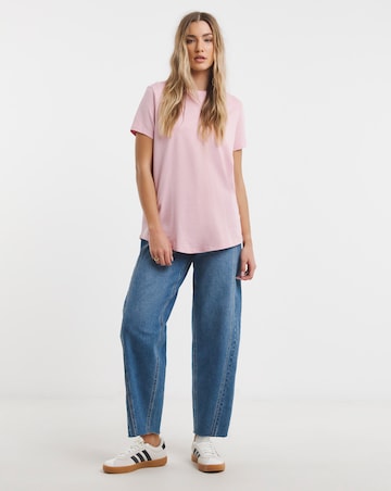 Black & Blush 2 Pack of Curved Hem T-Shirts