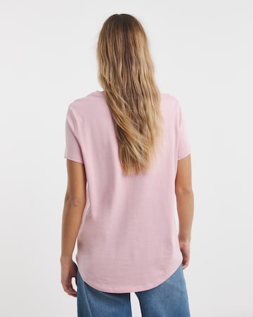 Black & Blush 2 Pack of Curved Hem T-Shirts