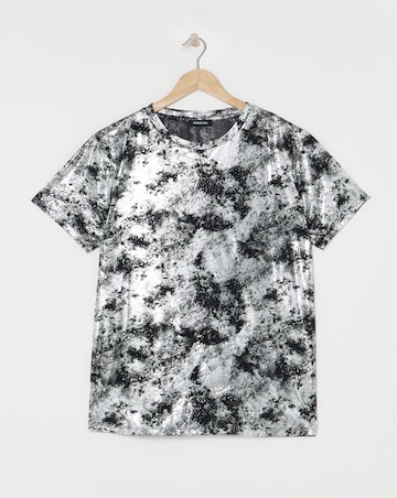 Black & Silver Metallic Mesh T-Shirt