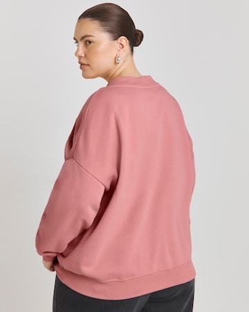 Blush Pink Deep V Neck Sweatshirt
