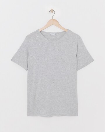 Grey Marl Diamante T-Shirt