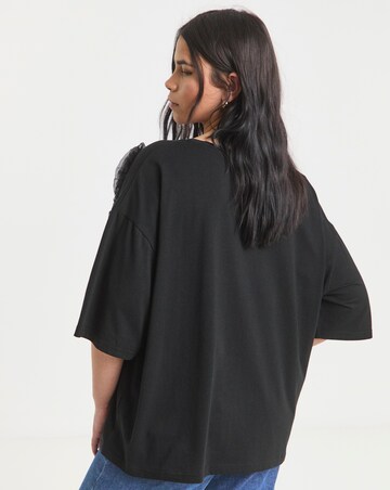 Simply Be Black Rosette T-Shirt