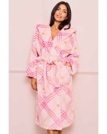 Jim Jam The Label Fleece Check Dressing Gown