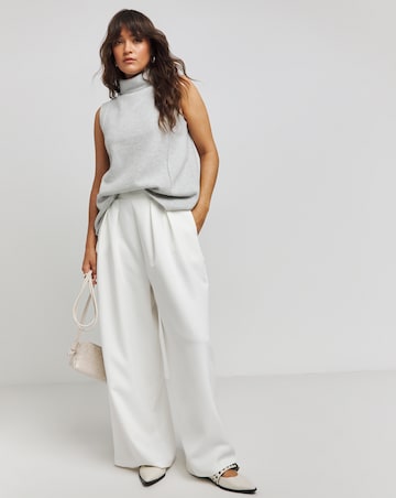 Grey Marl Cut & Sew Roll Neck Vest