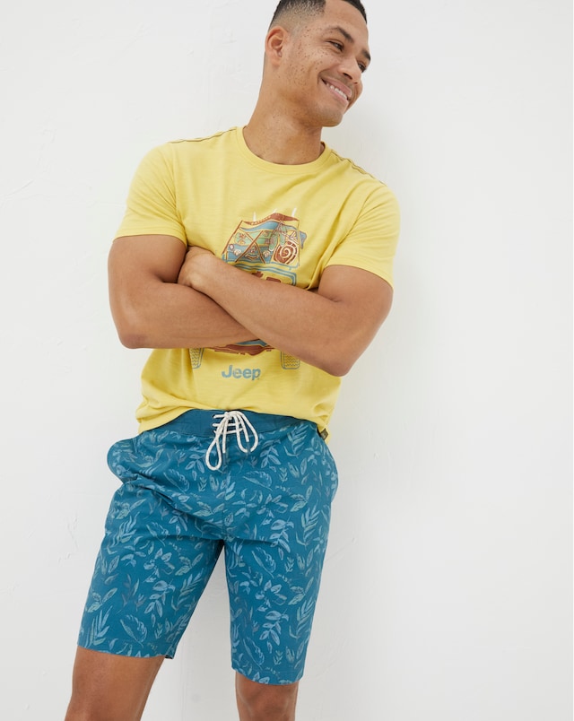 Fatface Camber Leaf Print Swim Shorts