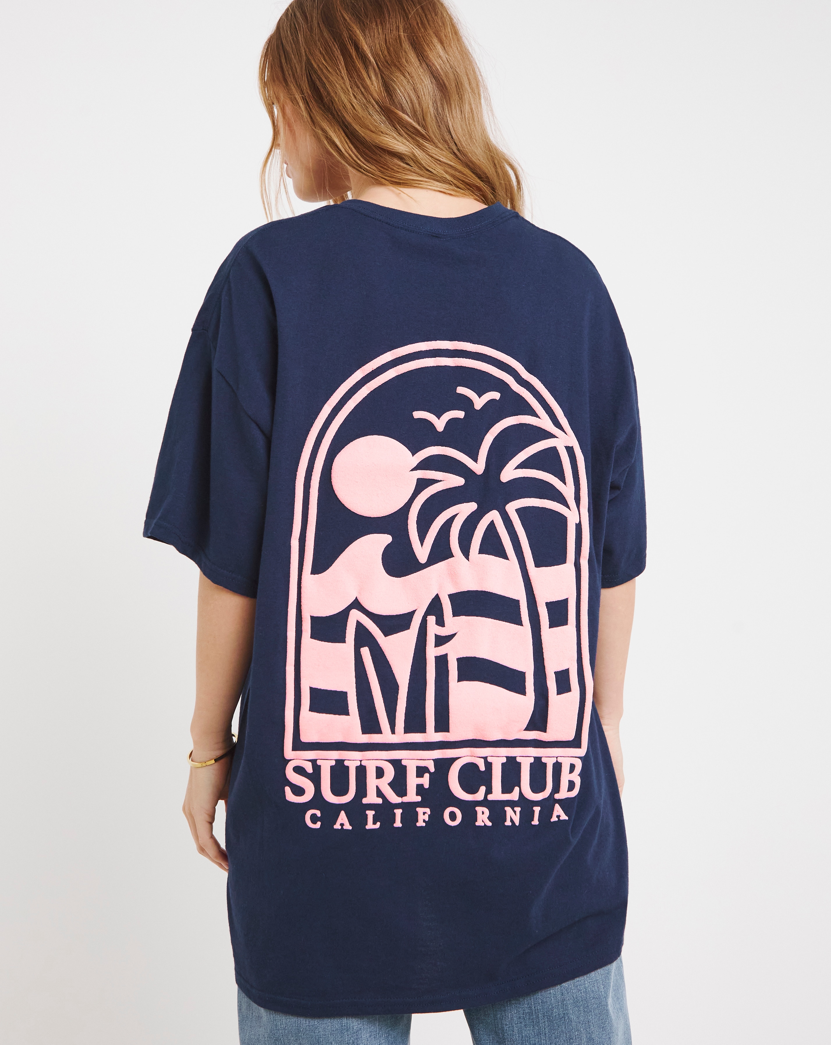 Puff Print Back Surf Club T-Shirt