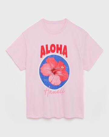 Simply Be Pink Aloha Slogan T-Shirt