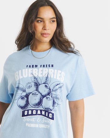 Simply Be Blue Blueberries Graphic T-Shirt