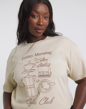 Ecru Coffee Club Graphic T-Shirt