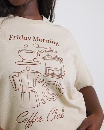 Ecru Coffee Club Graphic T-Shirt