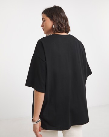 Simply Be Black Leopard Cherry Graphic T-Shirt