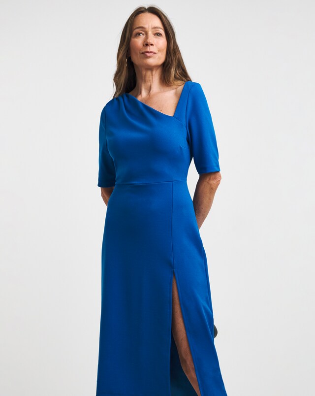 Asymmetric Neck Bodycon Shift Dress