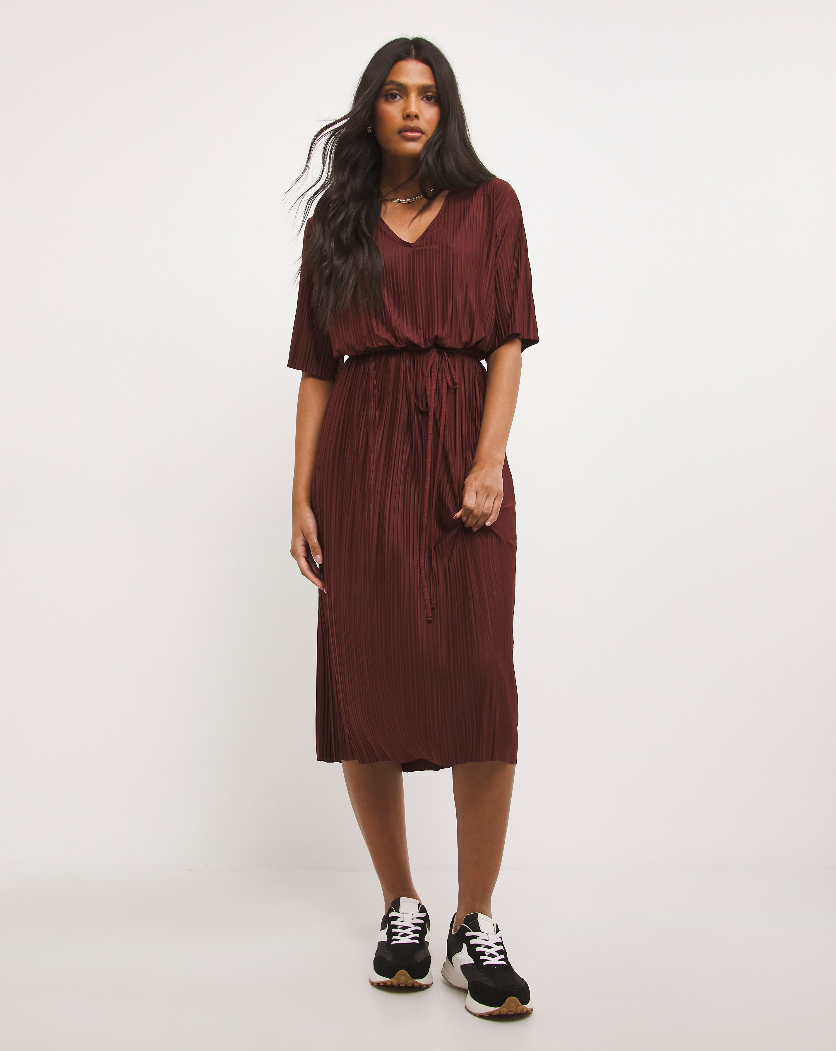 Jersey Plisse Dress