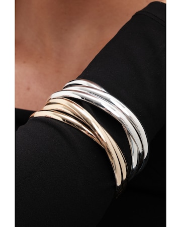 Jon Richard Silver Interlock Bangles