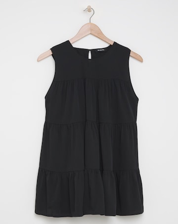 Black Tiered Sleeveless Blouse