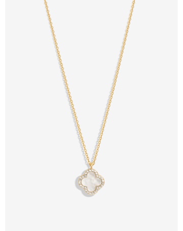 Jon Richard MOP Clover Pendant Necklace