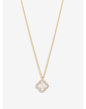 Jon Richard Gold Plated and Mother of Pearl Clover Pendant Necklace