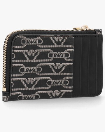 Emporio Armani New Logo Black & Beige Patterned Card Holder