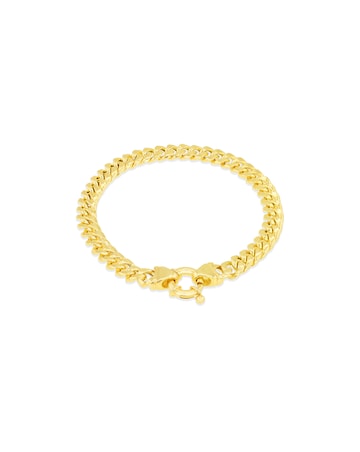 9ct Yellow Gold Cuban Link Chain Bracelet