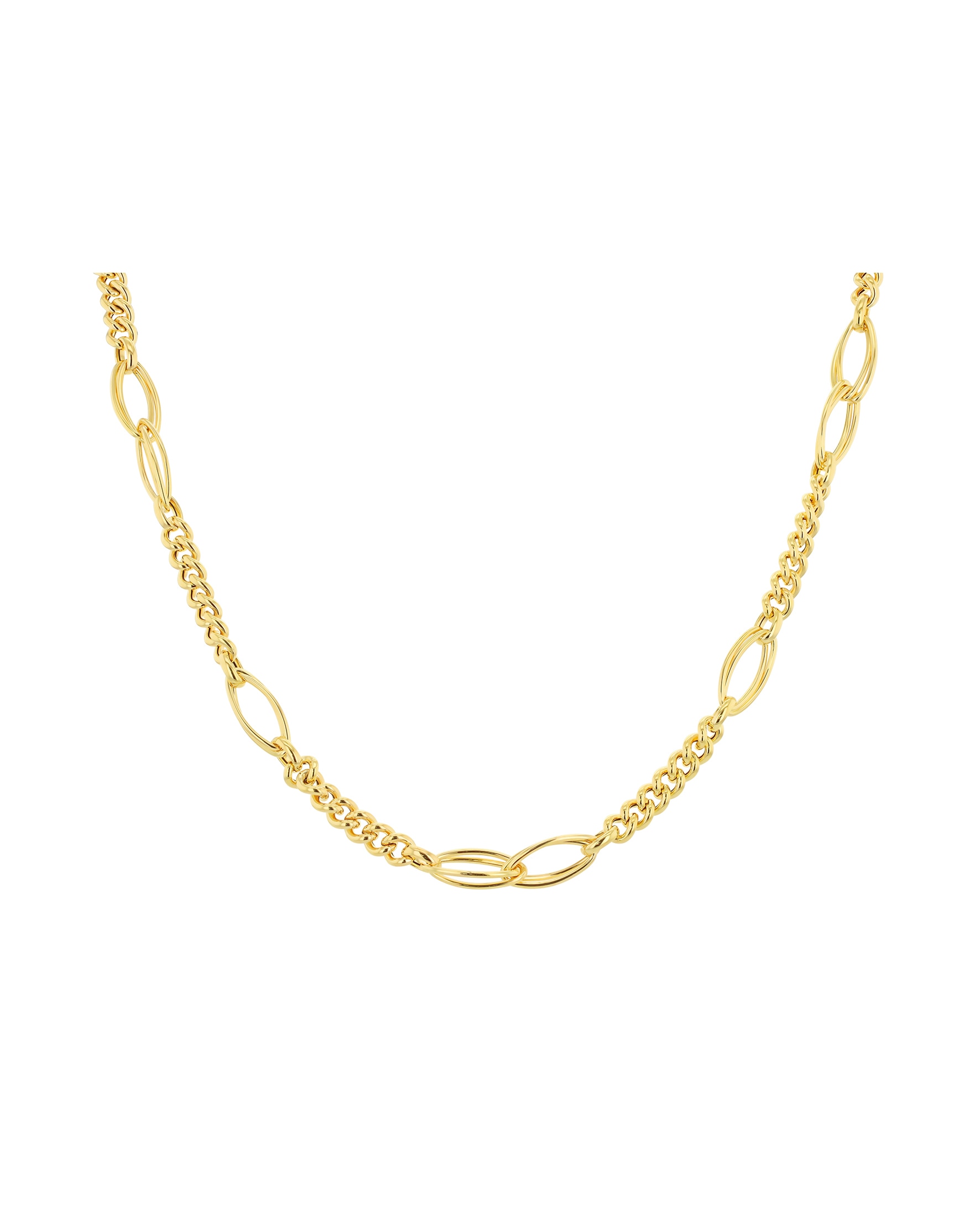 9ct Fancy Curb Double Oval Necklace