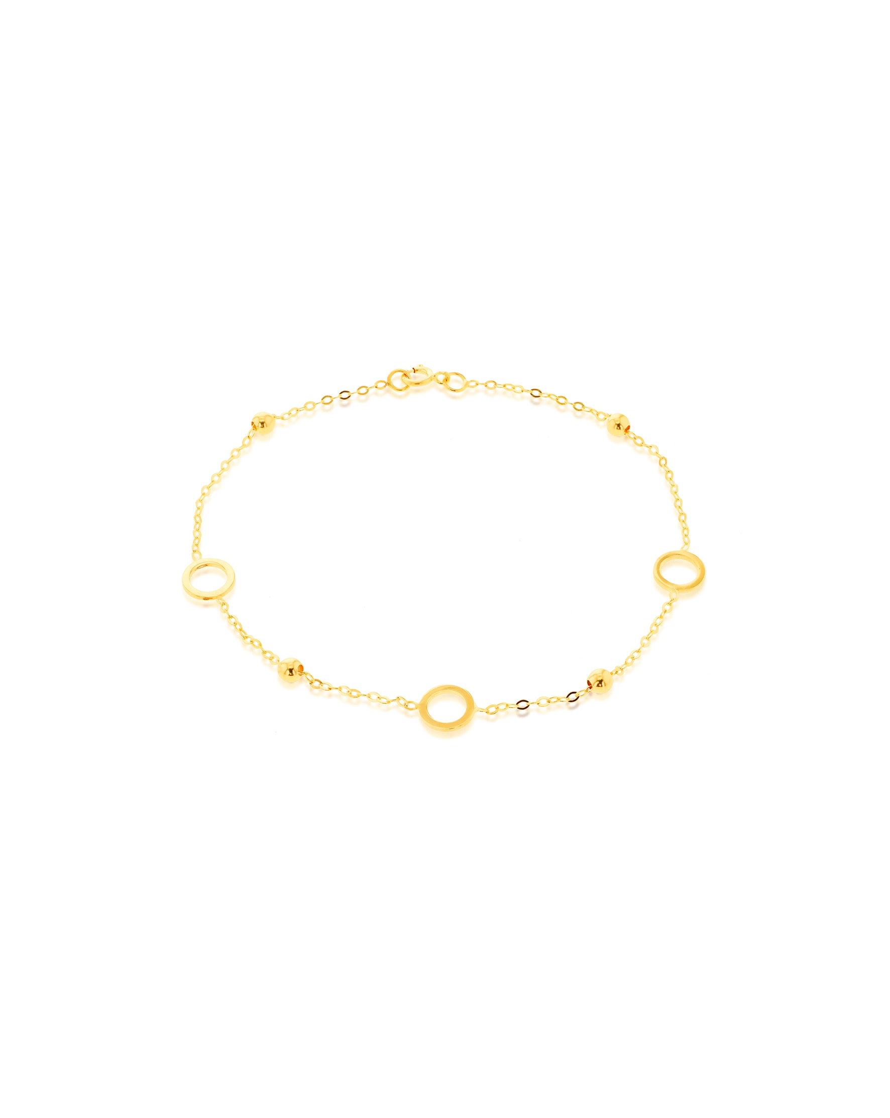 9ct Circle with Bead Bracelet