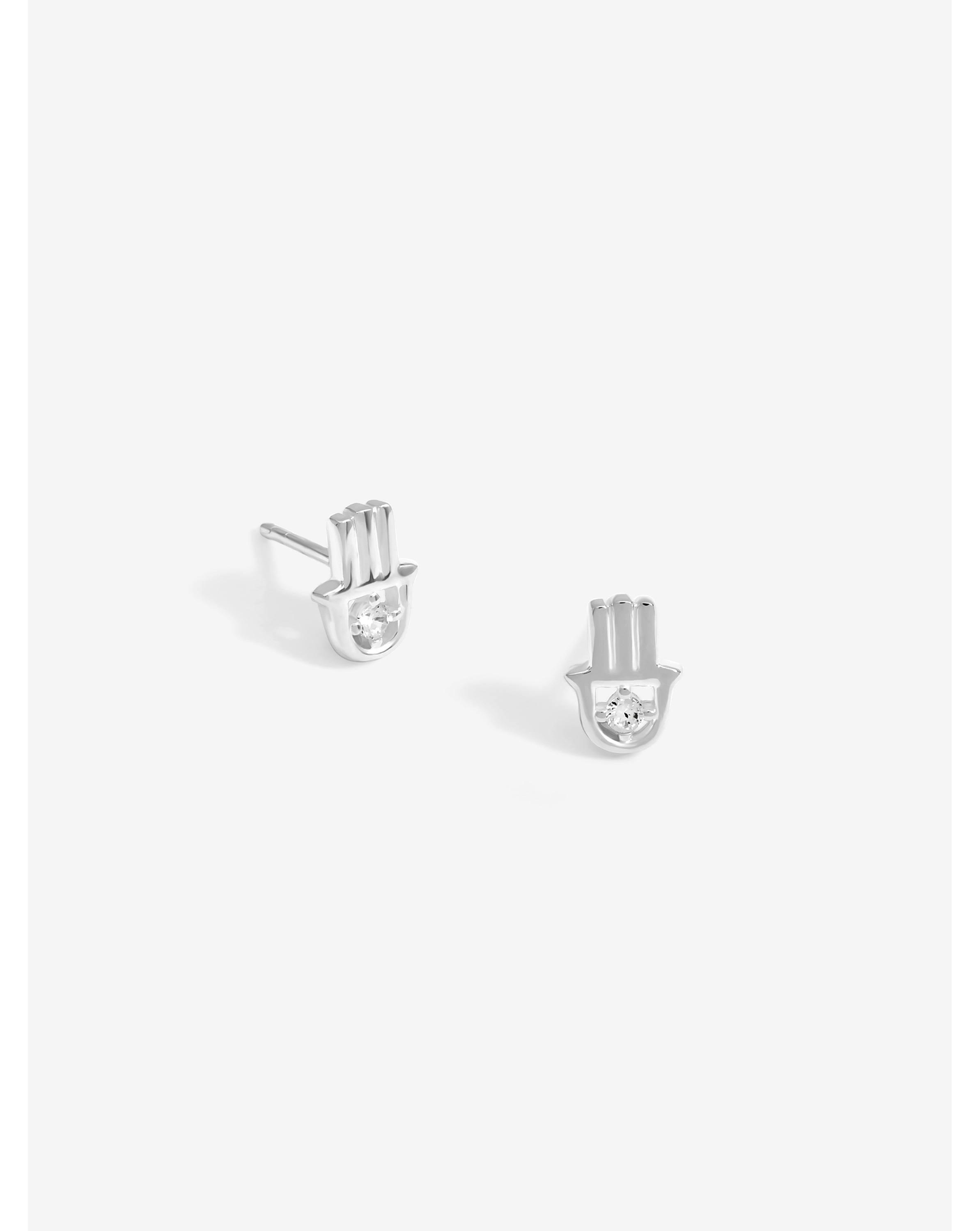 Simply Silver CZ Hamsa Hand Studs