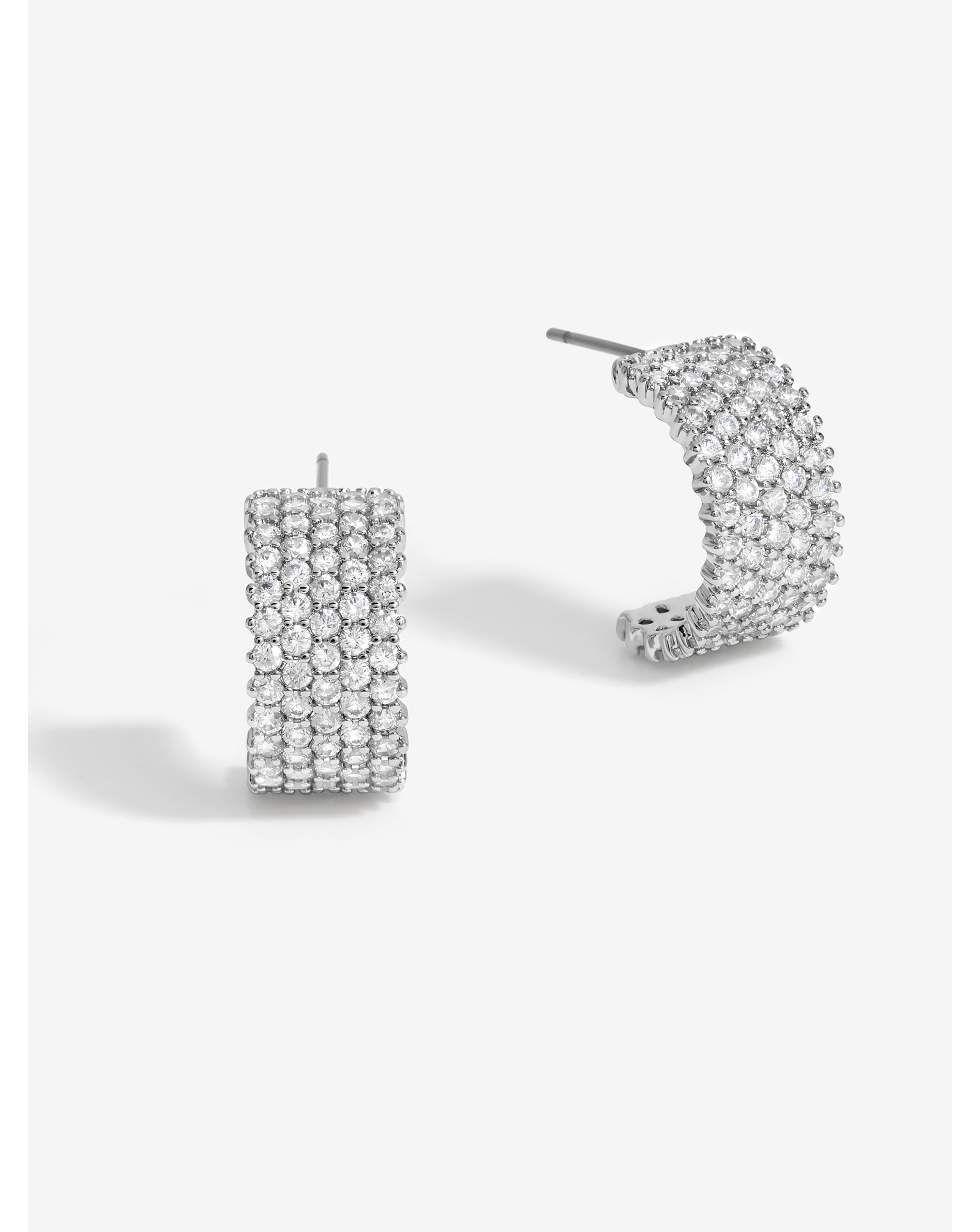 Jon Richard Crystal Pave Hoop Earrings