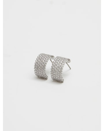 Jon Richard Crystal Pave Hoop Earrings