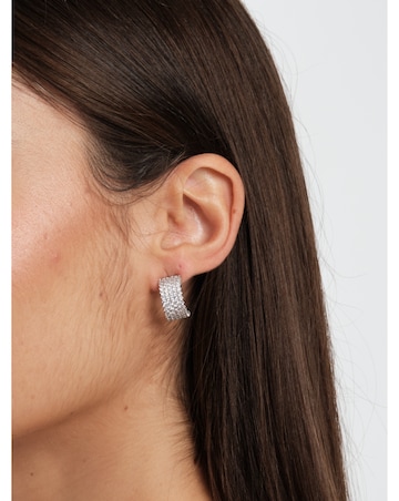 Jon Richard Crystal Pave Hoop Earrings