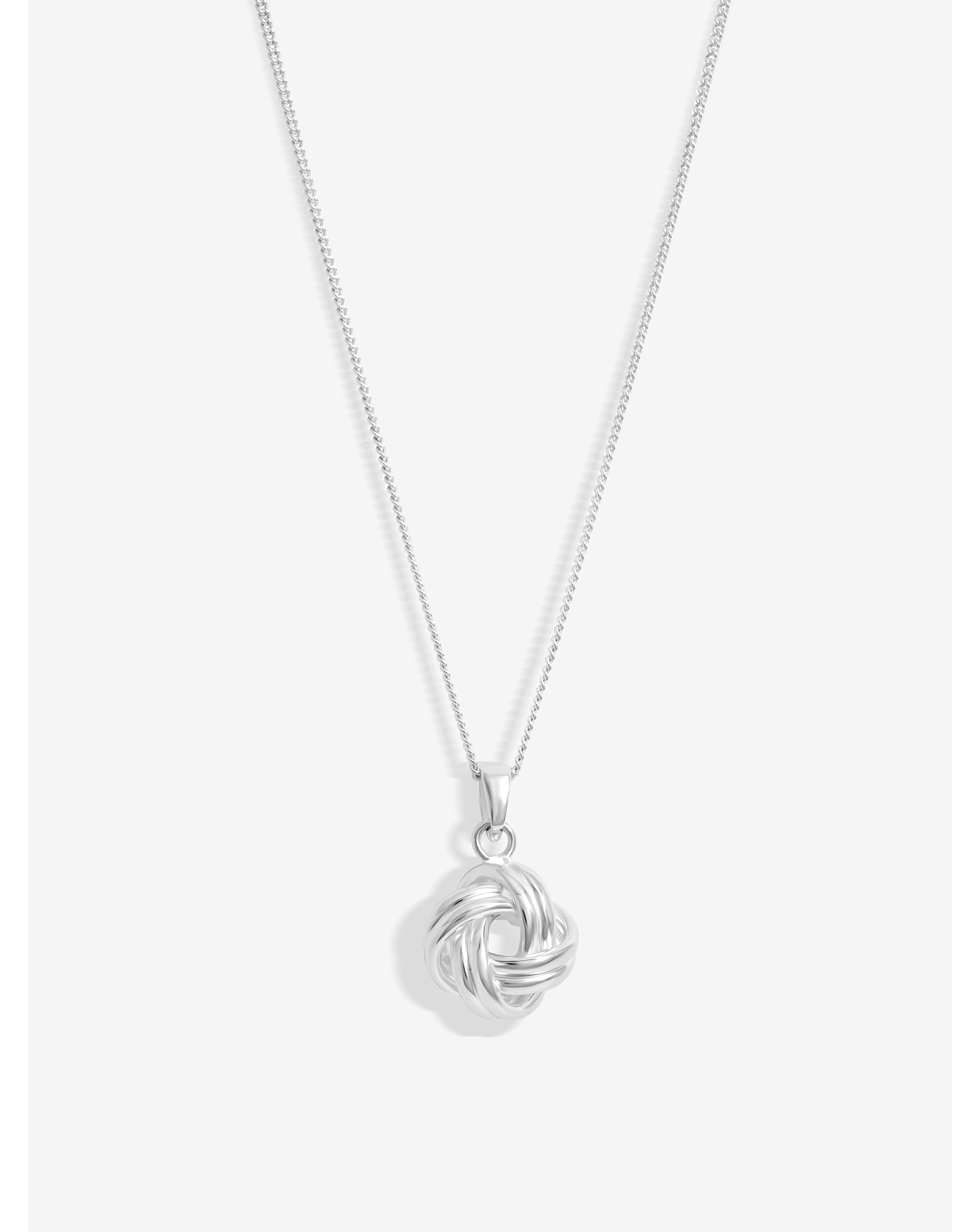 Simply Silver Polished Knotted Pendant