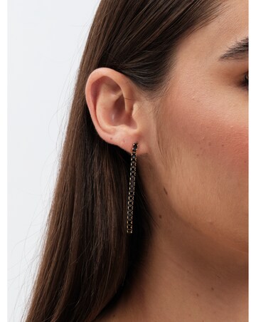 Inicio Jet Linear Earrings - Gift Pouch