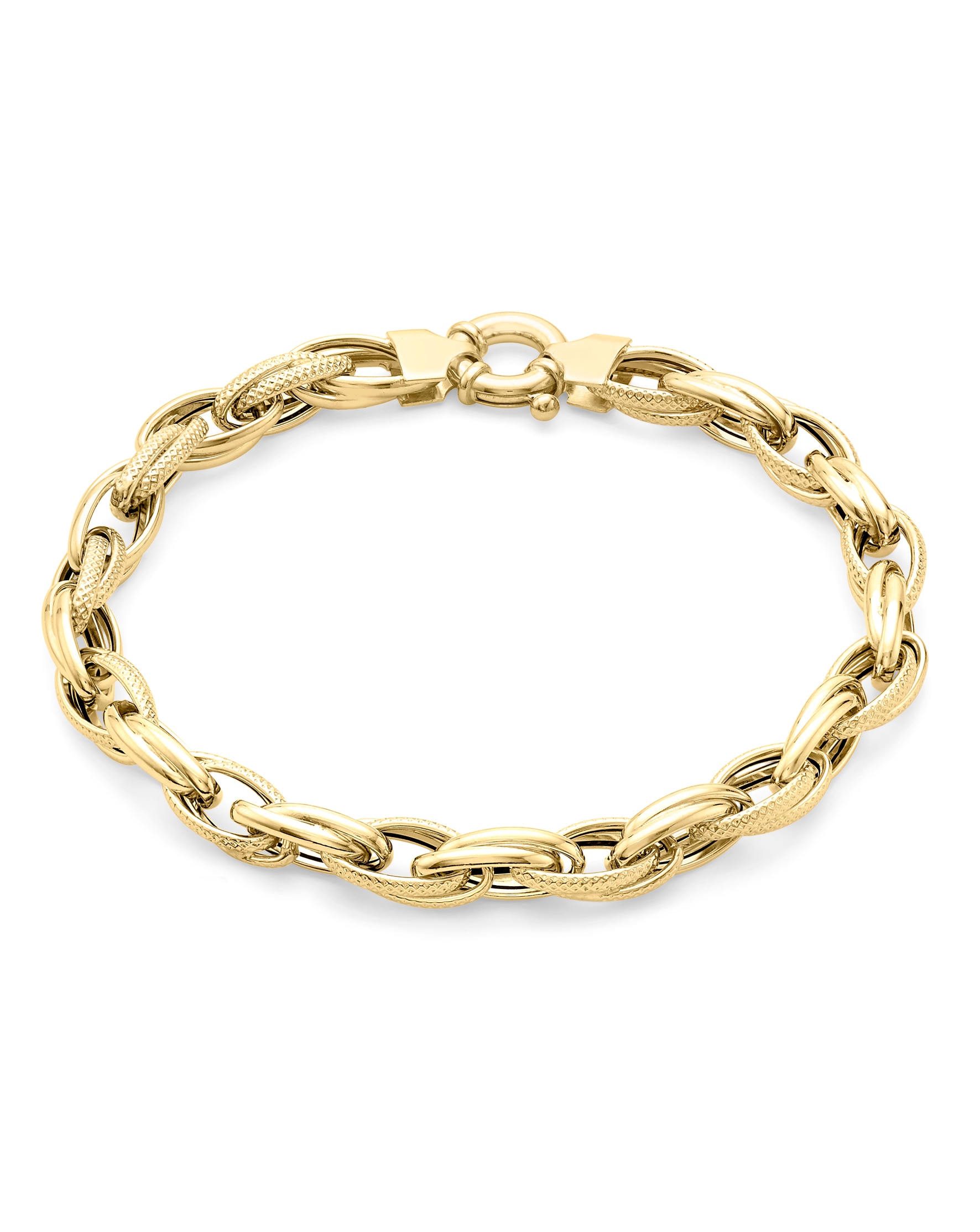 9 Carat Gold Chunky Textured Bracelet