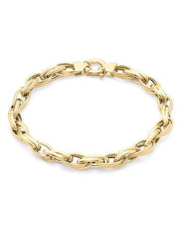 9 Carat Gold Chunky Textured Bracelet