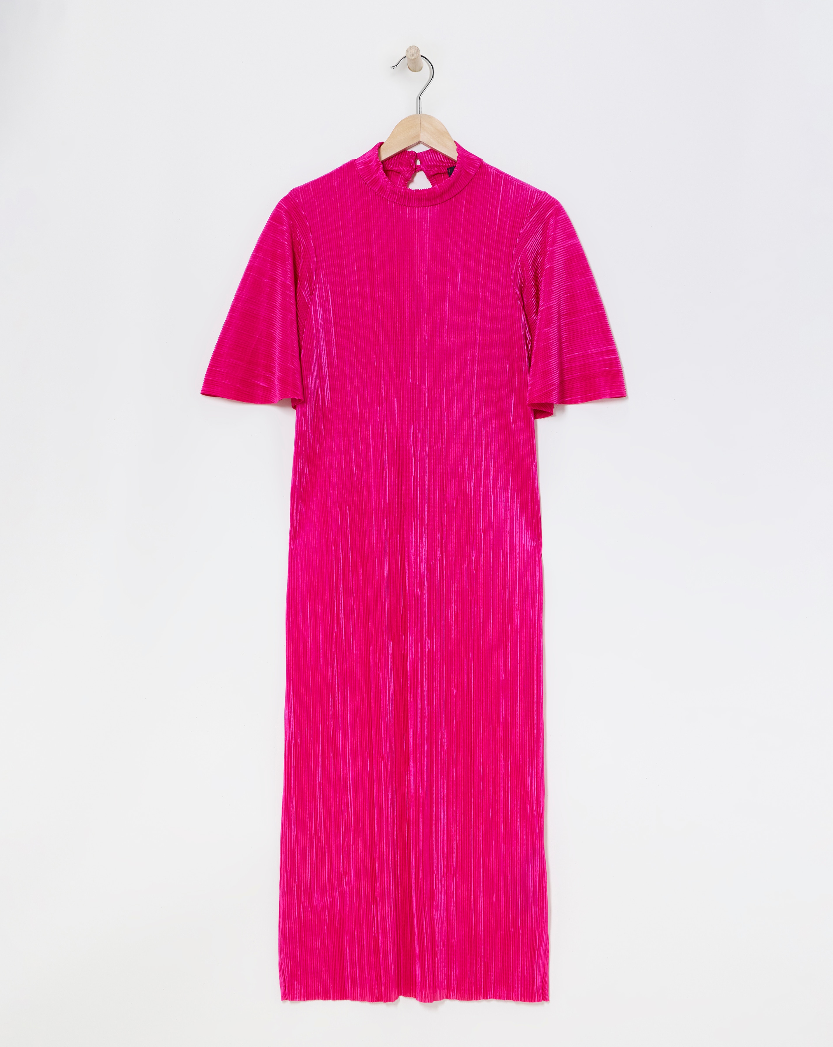 Simply Be Pink Plisse Midi Dress