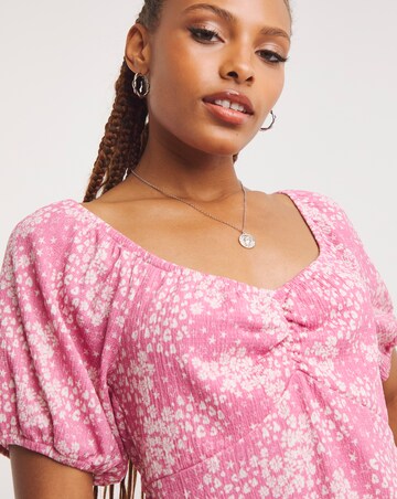 Simply Be Ruched Front Waffle Tea Dress