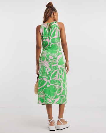 Simply Be Tropical Floral Print Ruched Front Midi Dress