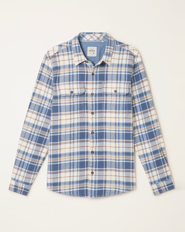 FatFace Alner Check Long Sleeve Shirt (Regular & Tall) - Blue Multi