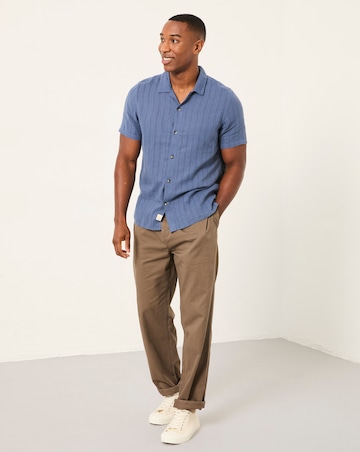 FatFace Bugle Stripe Shirt (Regular & Tall) - Dark Blue