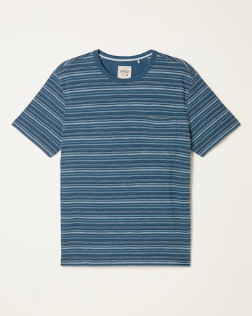 FatFace Ripon Jacquard Stripe Tee (Regular & Tall) - Navy
